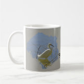 ホワイトエグレエレガントット写真鳥穏やかな水自然 コーヒーマグカップ (左)