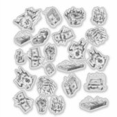 ホワイトエステティックのY2Kドルのアイコン シール (正面)