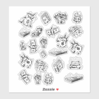 ホワイトエステティックのY2Kドルのアイコン シール