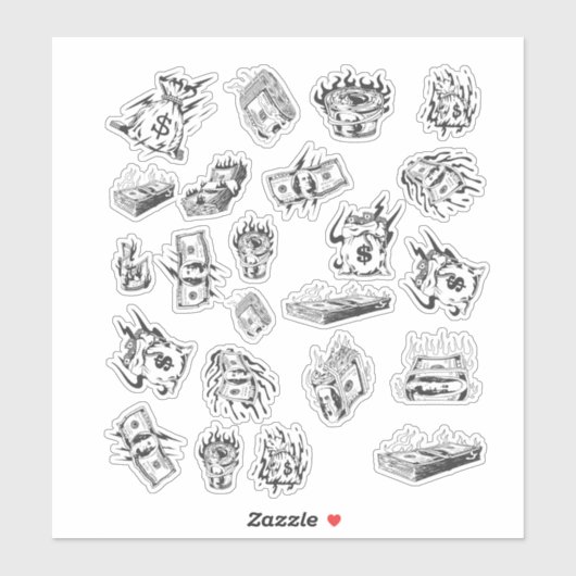 ホワイトエステティックのY2Kドルのアイコン シール (シート)