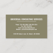 ホワイトエステティックセージグリーンフローラプロフェッショナル 名刺 (裏面)