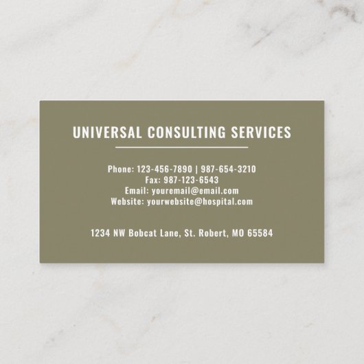 ホワイトエステティックセージグリーンフローラプロフェッショナル 名刺 (裏面)