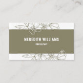 ホワイトエステティックセージグリーンフローラプロフェッショナル 名刺 (正面)