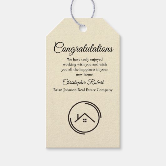 ホワイトエステート実在のミニマリスト ギフトタグ (正面)