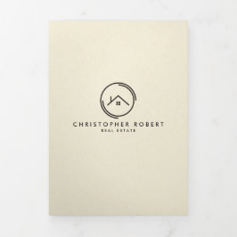 ホワイトエステート実在フォールドカードのミニマリスト 三つ折りカード