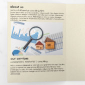 ホワイトエステート実在フォールドカードのミニマリスト 三つ折りカード (内部最初)