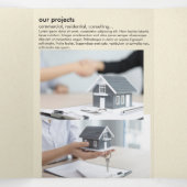 ホワイトエステート実在フォールドカードのミニマリスト 三つ折りカード (内部中)