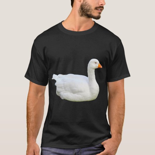 ホワイトエムデン種のガチョウTシャツ Tシャツ (正面)