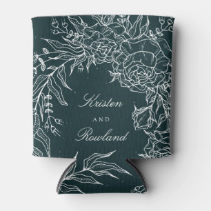 ホワイトエメラルドフラワーリースエメラルドグリーン結婚ズ 缶クーラー