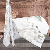 ホワイトエレガンスファースト春花模様結婚ズ ネクタイ