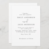 ホワイトエレガンスモダンシック結婚式招待状 招待状 (正面/裏面)