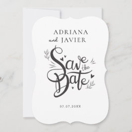 ホワイトエレガントウェディング招待状ミニマリスト シーズンカード