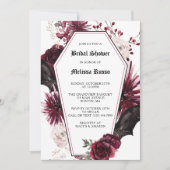 ホワイトエレガントゴシックバラ棺ブライダルシャワー 招待状 (正面)
