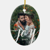 ホワイトエレガントジョイスクリプト セラミックオーナメント (正面)