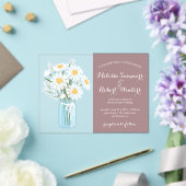 ホワイトエレガントデイジーズ結婚メイスンジャー アクリル招待状 (インサイチュ (ウェディング))