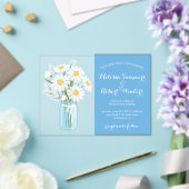 ホワイトエレガントデイジーズ結婚メイソンJAR アクリル招待状 (インサイチュ (ウェディング))