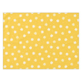 ホワイトエレガントデイジーフラワーサニーイエローブランチ テーブルクロス (正面(横))