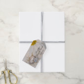 ホワイトエレガントデイジー結婚の感謝メッセージカード ギフトタグ (より糸付き)