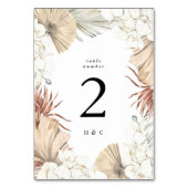 ホワイトエレガントパンパスグラストロピカルジャングルフローラ テーブルナンバー (裏面)