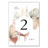 ホワイトエレガントパンパスグラストロピカルジャングルフローラ テーブルナンバー (正面)