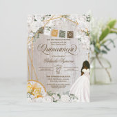 ホワイトエレガントフローラウエスタンシャルロキンセアニェライン 招待状 (スタンド正面)