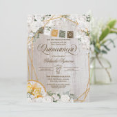 ホワイトエレガントフローラウエスタンシャルロキンセアニェライン 招待状 (スタンド正面)