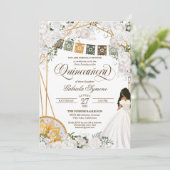 ホワイトエレガントフローラウエスタンシャルロキンセアニェライン 招待状 (スタンド正面)