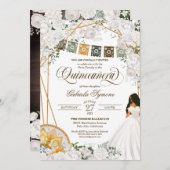 ホワイトエレガントフローラウエスタンシャルロキンセアニェラ 招待状 (正面/裏面)