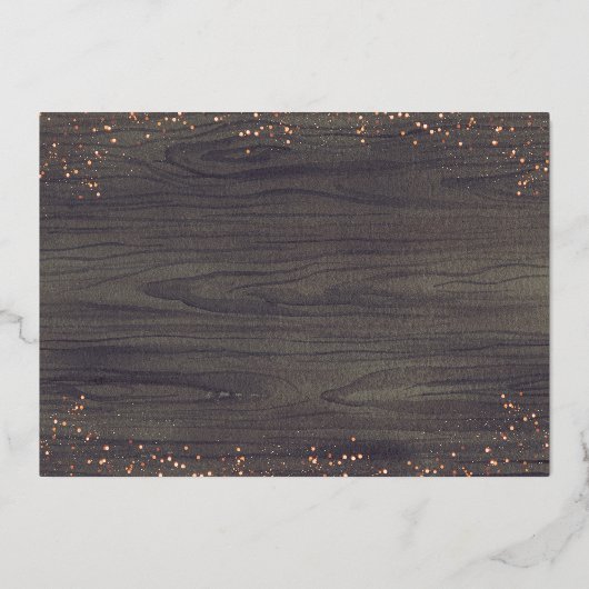 ホワイトエレガントフローラカボチャ秋インラブズ結婚ズ 箔招待状 (裏面)