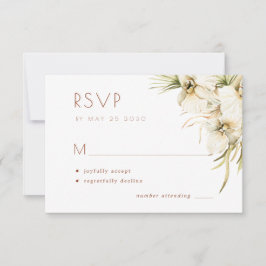 ホワイトエレガントフローラクリーム結婚アイボリー 出欠カード