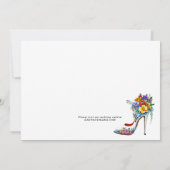ホワイトエレガントフローラシューズブライダルシャワー招待 招待状 (裏面)