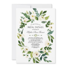 ホワイトエレガントフローラネイビーブルーブライダルシャワー