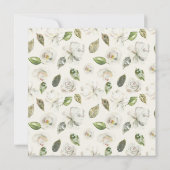 ホワイトエレガントフローラブライダルシャワーの招待 招待状 (裏面)