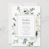 ホワイトエレガントフローラブーケブライダルシャワー 招待状 (正面)