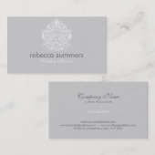 ホワイトエレガントフローラレースオーナメント 名刺 (正面/裏面)