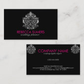 ホワイトエレガントフローラレースオーナメント 名刺 (正面/裏面)