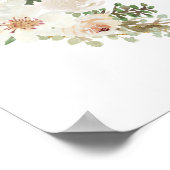 ホワイトエレガントフローラロ結婚マンティーズ ポスター (角)