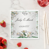 ホワイトエレガントフローラ紙ナプキンス スタンダードランチョンナプキン (インサイチュ)