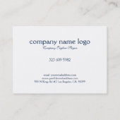 ホワイトエレガントペイズリーレースネイビーブルー背景 名刺 (裏面)