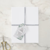 ホワイトエレガントマグノリアグリーンリーフローラ1st誕生日 ギフトタグ (より糸付き)