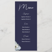 ホワイトエレガントマグノリア結婚フローラの海軍 メニュー (裏面)