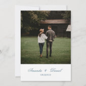 ホワイトエレガントミニマル結婚リスト 招待状 (裏面)