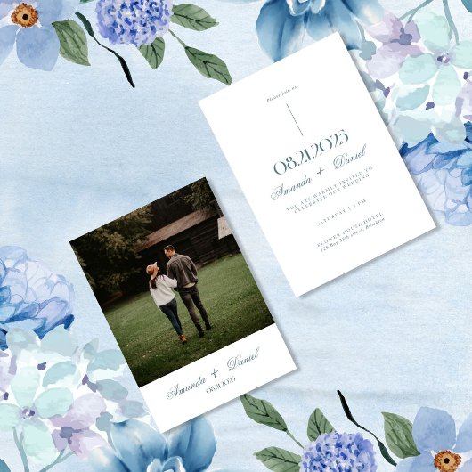 ホワイトエレガントミニマル結婚リスト 招待状