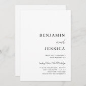 ホワイトエレガントミニマ結婚リスト 招待状 (正面/裏面)