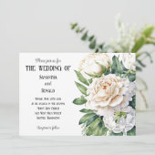 ホワイトエレガントローゼアンドプニー結婚式招待状 招待状 (スタンド正面)