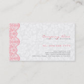 ホワイトエレガントヴィンテージダマスピンクレース 名刺 (裏面)