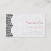 ホワイトエレガントヴィンテージダマスブラックレース 名刺 (裏面)
