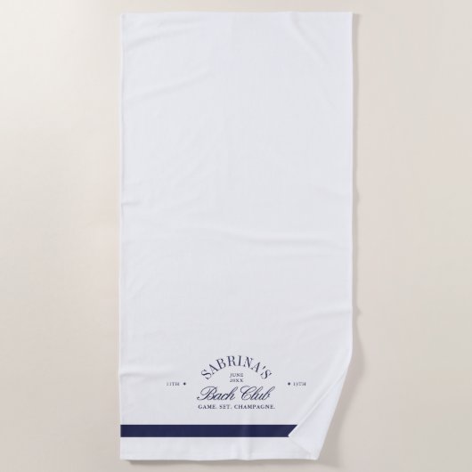 ホワイトエレガントヴィンテージバチェロレッテ週末 ビーチタオル (正面)
