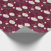 ホワイトエレガントヴィンテージバラレッドボタニカルホリデー