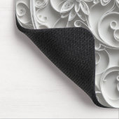 ホワイトエレガント紙クリングデザイン マウスパッド (コーナー)